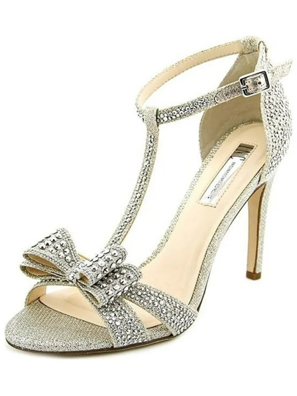INC gold bling bow accent formal heels
